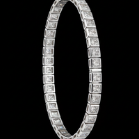 14K White Gold 4.87 CTW Princess Cut Diamond Bracelet