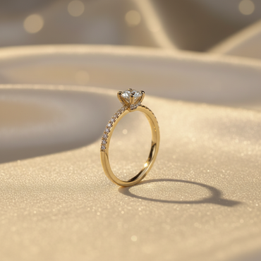 10K Gold Diamond Solitaire Promise Ring - Marketing Image 4