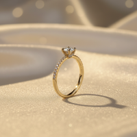 10K Gold Diamond Solitaire Promise Ring - Marketing Image 4