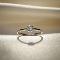 10K White Gold Diamond Bezel Set Ladies Fashion Ring - marketing image front