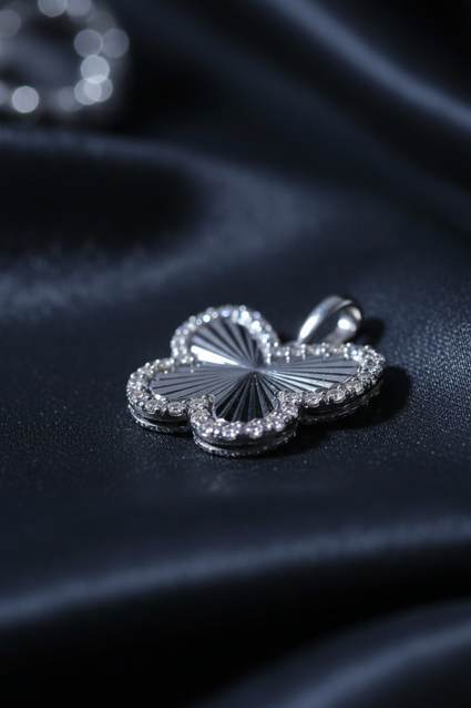 10K White Gold Diamond Butterfly Pendant – Side Profile