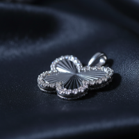 10K White Gold Diamond Butterfly Pendant – Side Profile