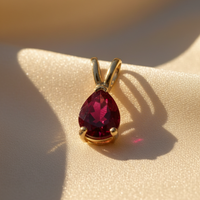14K Yellow Gold 1.36ct Natural Ruby Pendant - angle 3