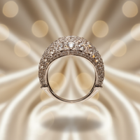 14K White Gold Diamond Pavé Dome Cocktail Ring — side profile