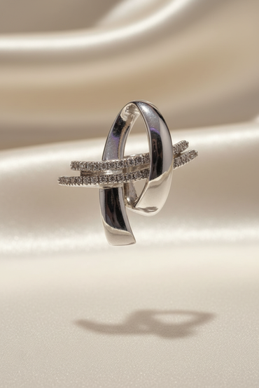 14K white gold diamond slide pendant .43 CTW editorial marketing image