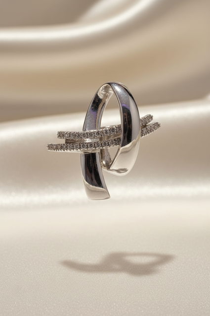 14K white gold diamond slide pendant .43 CTW editorial marketing image