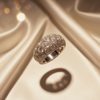 14K White Gold Diamond Pavé Dome Cocktail Ring — top view