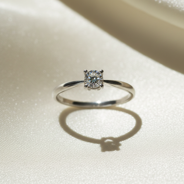 10K White Gold Diamond Solitaire Fashion Promise Ring - marketing image detail