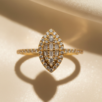 10K Yellow Gold Diamond Ladies Marquise Ring - marketing image detail