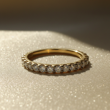 14K Yellow Gold Diamond Ladies Wedding Band - marketing image side