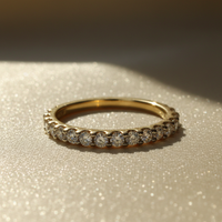 14K Yellow Gold Diamond Ladies Wedding Band - marketing image side