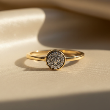 10K Yellow Gold Diamond Ladies Promise Ring - marketing image front