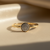 10K Yellow Gold Diamond Ladies Promise Ring - marketing image front