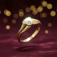 10K yellow gold diamond bypass saddle ring luxury editorial marketing photo