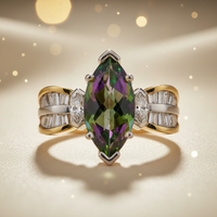 2.44 CT Mystic Topaz & Diamond Ring in 14K Two-Tone Gold