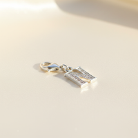 Sterling Silver CZ Letter N Charm with Lobster Clasp