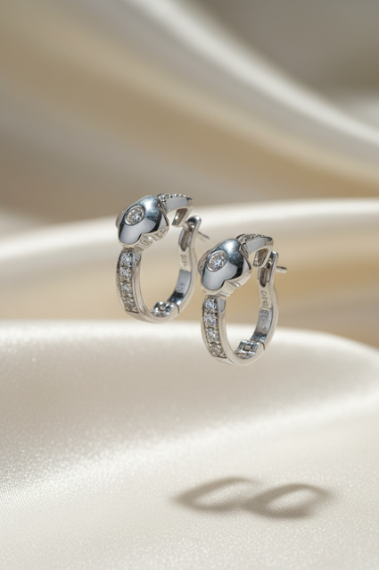 Diamond Flower Drop Earrings – Side Angle