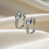Diamond Flower Drop Earrings – Side Angle