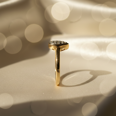 10K Yellow Gold Diamond Ladies Pear Shaped Ring - marketing image side