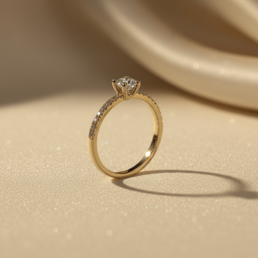 10K Gold Diamond Solitaire Promise Ring - Marketing Image 2