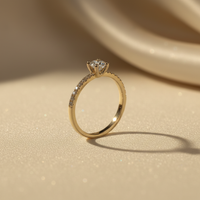 10K Gold Diamond Solitaire Promise Ring - Marketing Image 2