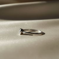 10K White Gold Diamond Bezel Set Ladies Fashion Ring - marketing image side