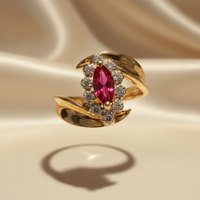 10K Yellow Gold Marquise Ruby & Diamond Ring - Marketing Image 1
