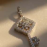 14K Yellow Gold Diamond Key Pendant - marketing image 3
