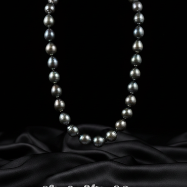 Baroque Tahitian pearl strand necklace - full draped view