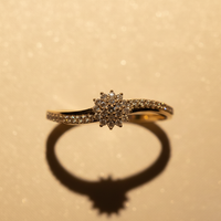 10K Yellow Gold Diamond Star Pavé Ring - Marketing Image 2