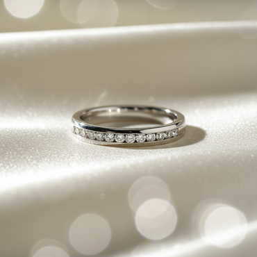 14K White Gold Diamond Ladies Anniversary Band - marketing image front
