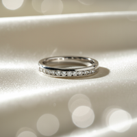 14K White Gold Diamond Ladies Anniversary Band - marketing image front
