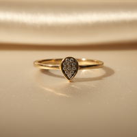 10K Yellow Gold Diamond Ladies Pear Shaped Ring - marketing image front