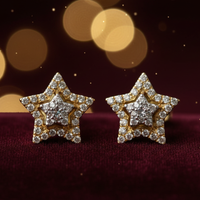 1/4 CTW Diamond Star Stud Earrings in 10K Yellow Gold