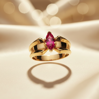 10K Yellow Gold Marquise Ruby Solitaire Ring - Marketing Image 1