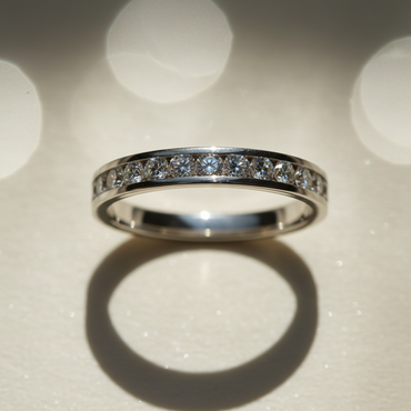 14K White Gold Diamond Ladies Anniversary Band - marketing image detail