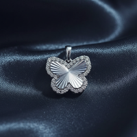10K White Gold Diamond Butterfly Pendant – Front View