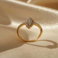 10K Yellow Gold Diamond Ladies Marquise Ring - marketing image side