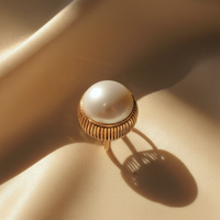 14K Yellow Gold Mabé Pearl Cage Ring - marketing image