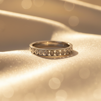 10K White Gold Diamond Filigree Floral Anniversary Band - Marketing Image 3