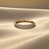 14K Yellow Gold Diamond Ladies Wedding Band - marketing image front