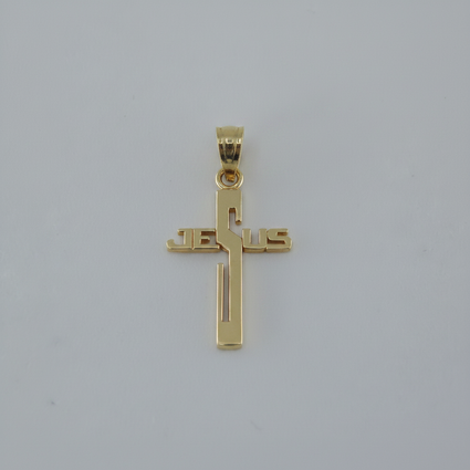 Jesus Cross Pendant in 14K Yellow Gold