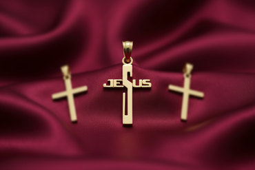 Jesus Cross Pendant — Three Crosses Bokeh