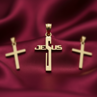 Jesus Cross Pendant — Three Crosses Bokeh
