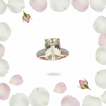 Sterling Silver Yellow Gold-Plated Radiant-Cut Lime Quartz Ring