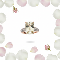 Sterling Silver Yellow Gold-Plated Radiant-Cut Lime Quartz Ring