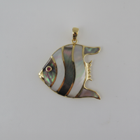 Mother of Pearl & Abalone Angelfish Pendant