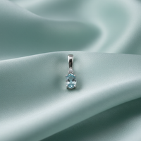 Oval Aquamarine & Diamond Pendant — Seafoam Silk