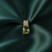 Peridot & Diamond Pendant — Forest Green Silk