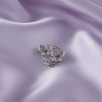 Pink Sapphire & Diamond Butterfly Cluster Pendant — Lavender Silk